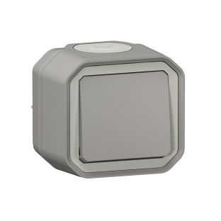 Spínač 069711L PlexoN č.6, sivý, IP55, komplet na povrch