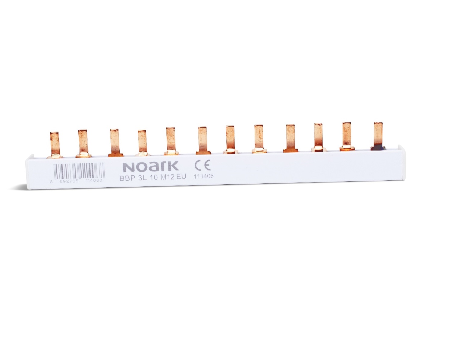 Lišta BBP 3L 10 M12 EU (111406) prepojovacia, 3P, 10mm2, 63A, kolík, 12M, pre úzke ističe NOARK