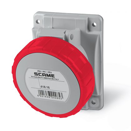 Zásuvka ZV164IP 418.1666 OPTIMA 400V/16A, 4p, vstavná, IP67 SCAME
