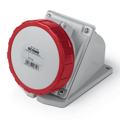 Zásuvka ZN324IP 517.3256 OPTIMA 400V/32A, 4p, prisadená, šikmá, IP67 SCAME