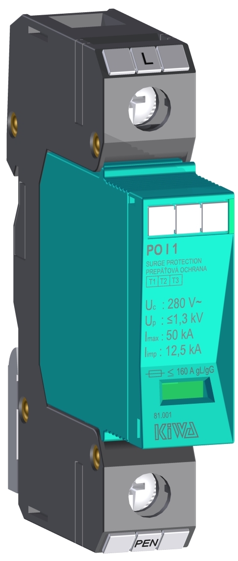 Ochrana 81.001 prepäťová PO I 1 280V 1P "B" (B+C+D) KIWA