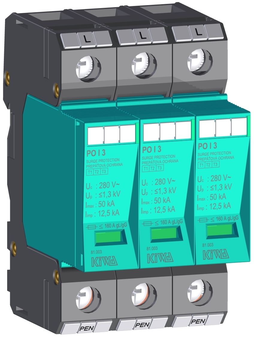Ochrana 81.003 prepäťová PO I 3 280V 3P "B" (B+C+D) KIWA
