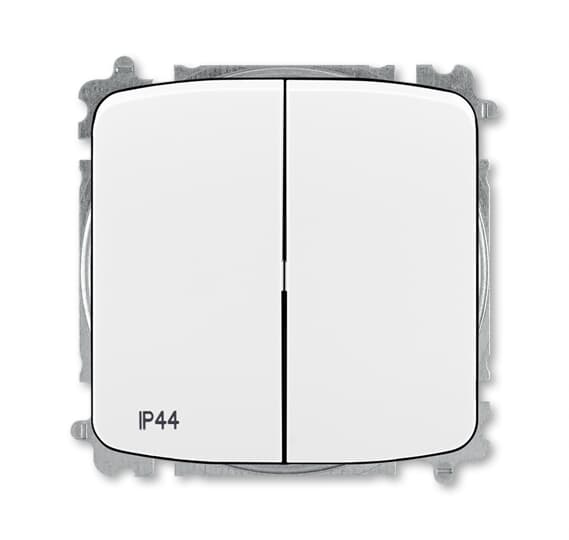 Spínač 3559A-A52940B Tango, biela, č.5B(6+6), bezskrutkový, pod omietku, IP44, bez rámika