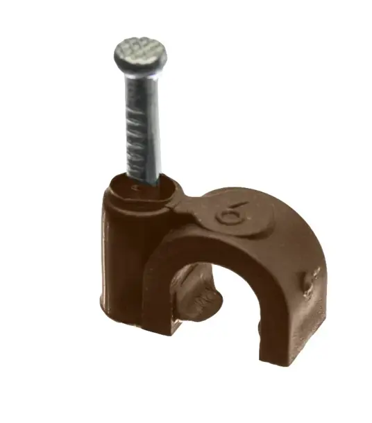 Príchytka H.7004B-25 klincovacia hnedá 6mm (bal. 25ks)