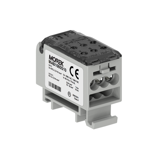 Distribuční blok OJL 135A (MAB1080S10), 2x2,5-16mm2 Cu/Al / 6x2,5-6mm2 Cu sivý