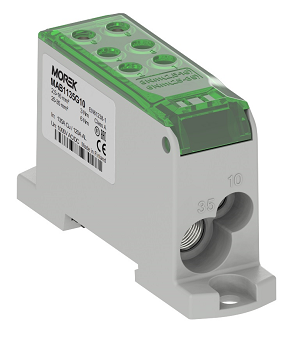 Distribuční blok OJL 135A (MAB1135G10), 1x10-35mm2 Cu/Al / 2x10/4x16mm2 Cu zelený
