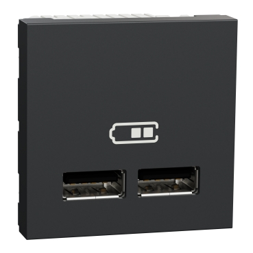 Zásuvka NU341854 USB dvojitá 2,1A antracit UNICA