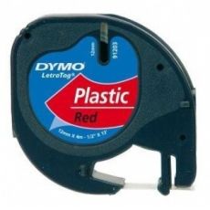 DYMO LETRA TAG páska 12mm x 4m /S0721580/ plast. (červená-čierny popis)