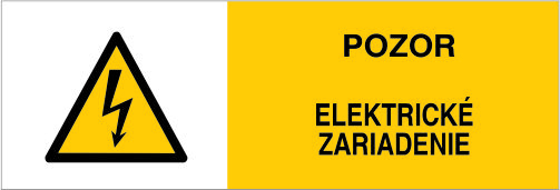 Samolepka č.23 (POZOR ELEKTR. ZARIAD.), 105x35mm