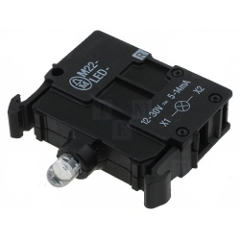 Objímka M22-LED-B modrá 12-30VAC/DC čelná; č.218057