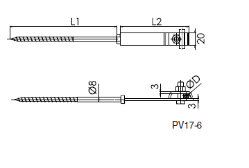 Podpera PV 17-6 do drevených konštrukcií s dlhým vrutom FeZn ZIN (f312628)