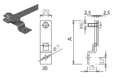 Podpera PV 44 na konštrukcie pre pásovinu 30x4mm FeZn ZIN (f315230)