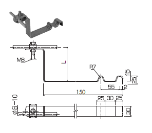 Podpera PV 22 tondach na škridľové strechy (bolero) FeZn ZIN (f313229)