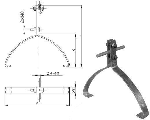 Tyč JP 10 s PV15UNI zvodová s univerzálnou podperou 1m (pr.10mm) FeZn/Al ZIN (f111311)