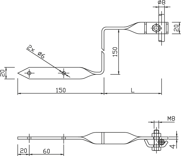 Podpera PV 12 pod škridľovú krytinu FeZn ZIN (f312210)