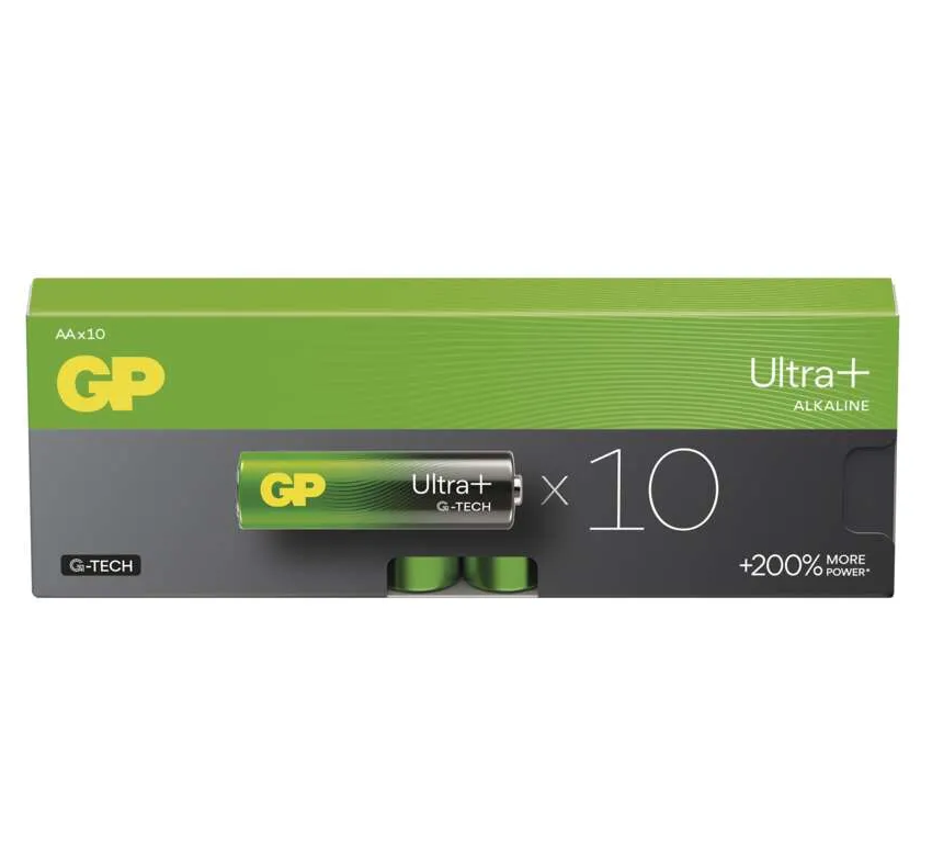 Batéria GPPCA15UP223 (B0324G) alkalická tužková AA 1,5V LR6 (bal=10ks) ULTRA + (zeleno-čierna) G-TECH GP
