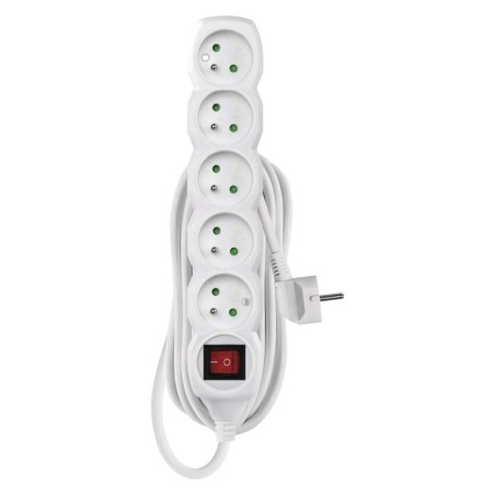 Šnúra PS-5Z-5m (P1515R) predlžovacia s vypínačom biela 3x1,5mm (16A)