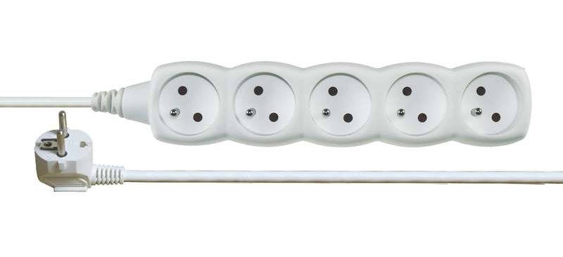 Šnúra predlžovacia PS-5Z-10m biela, 3x1 (10A) (P0510)